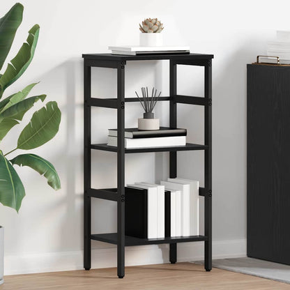 vidaXL Bookshelf 2-Tier 40 x 29.5 x 81 cm Engineered Wood Black Oak