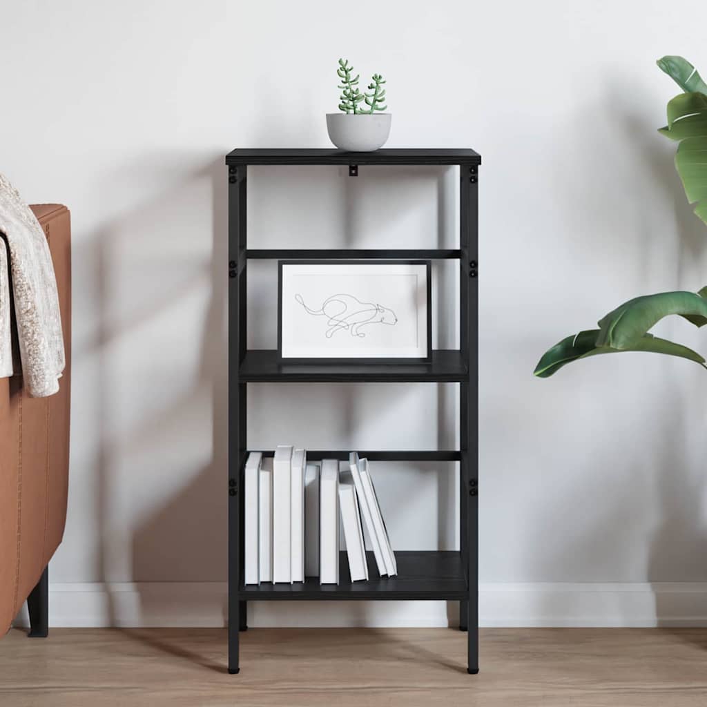 vidaXL Bookshelf 2-Tier 40 x 29.5 x 81 cm Engineered Wood Black Oak