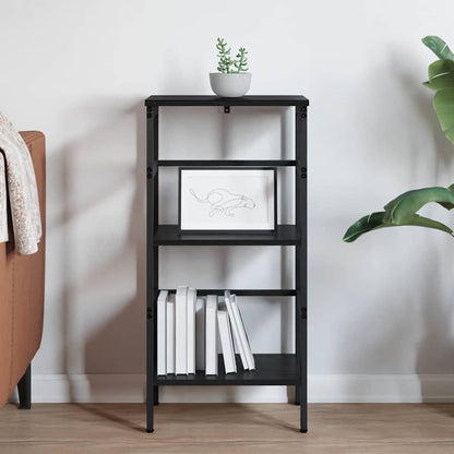 vidaXL Bookshelf 2-Tier 40 x 29.5 x 81 cm Engineered Wood Black Oak