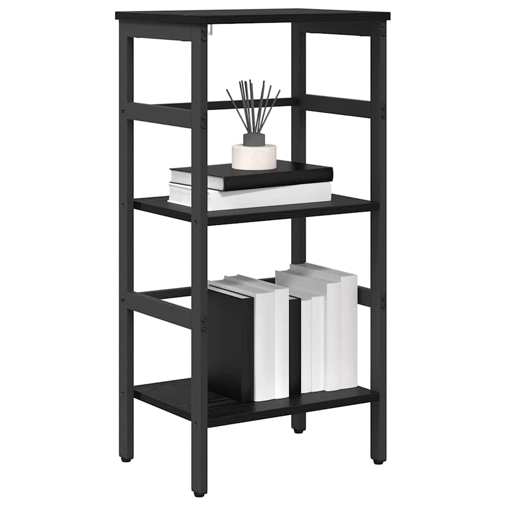 vidaXL Bookshelf 2-Tier 40 x 29.5 x 81 cm Engineered Wood Black Oak