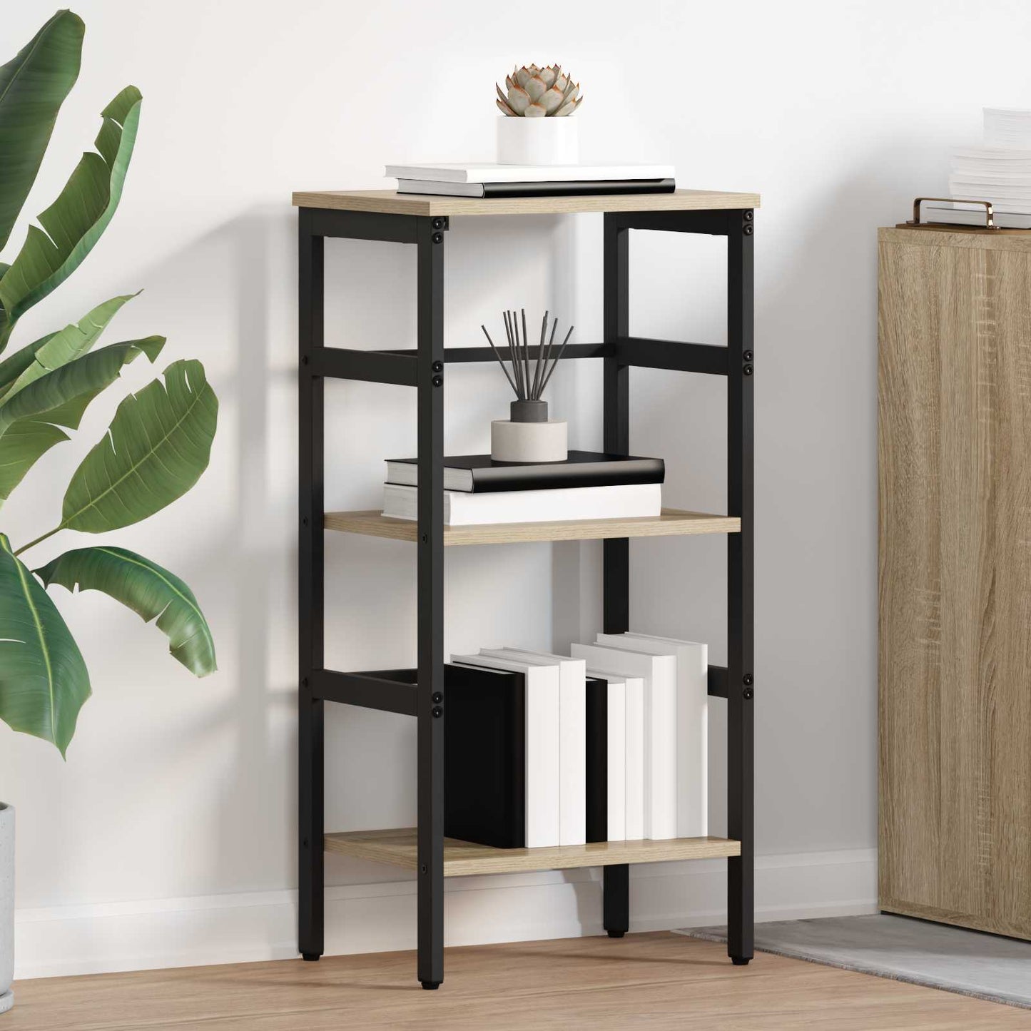 vidaXL Bookshelf 2-Tier 40 x 29.5 x 81 cm Engineered Wood Sonoma Oak