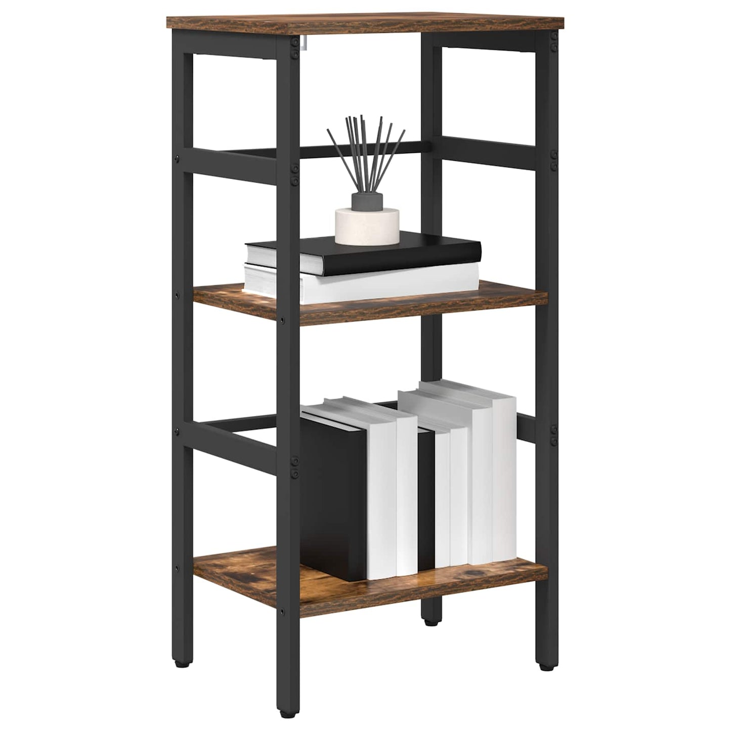 vidaXL Bookshelf 2-Tier 40 x 29.5 x 81 cm Engineered Wood Smoked Oak