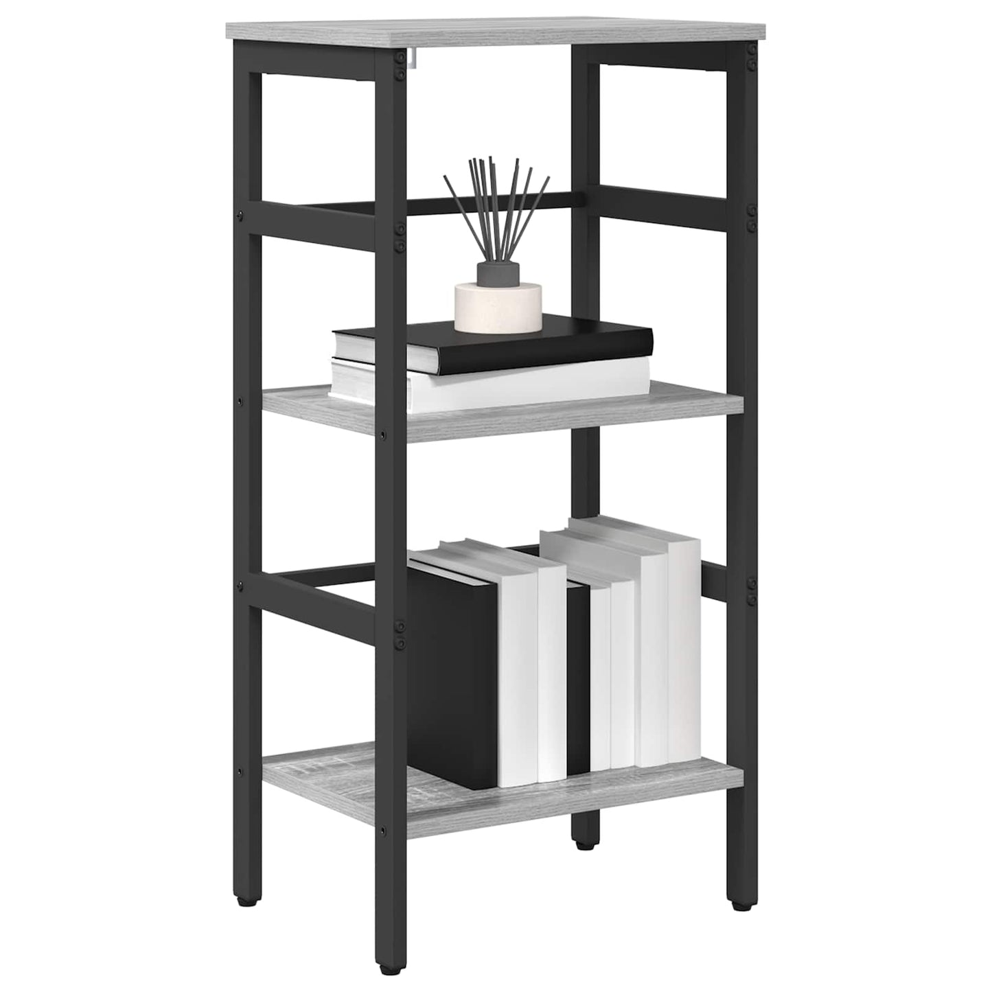 vidaXL Bookshelf 2-Tier 40 x 29.5 x 81 cm Engineered Wood Grey Sonoma