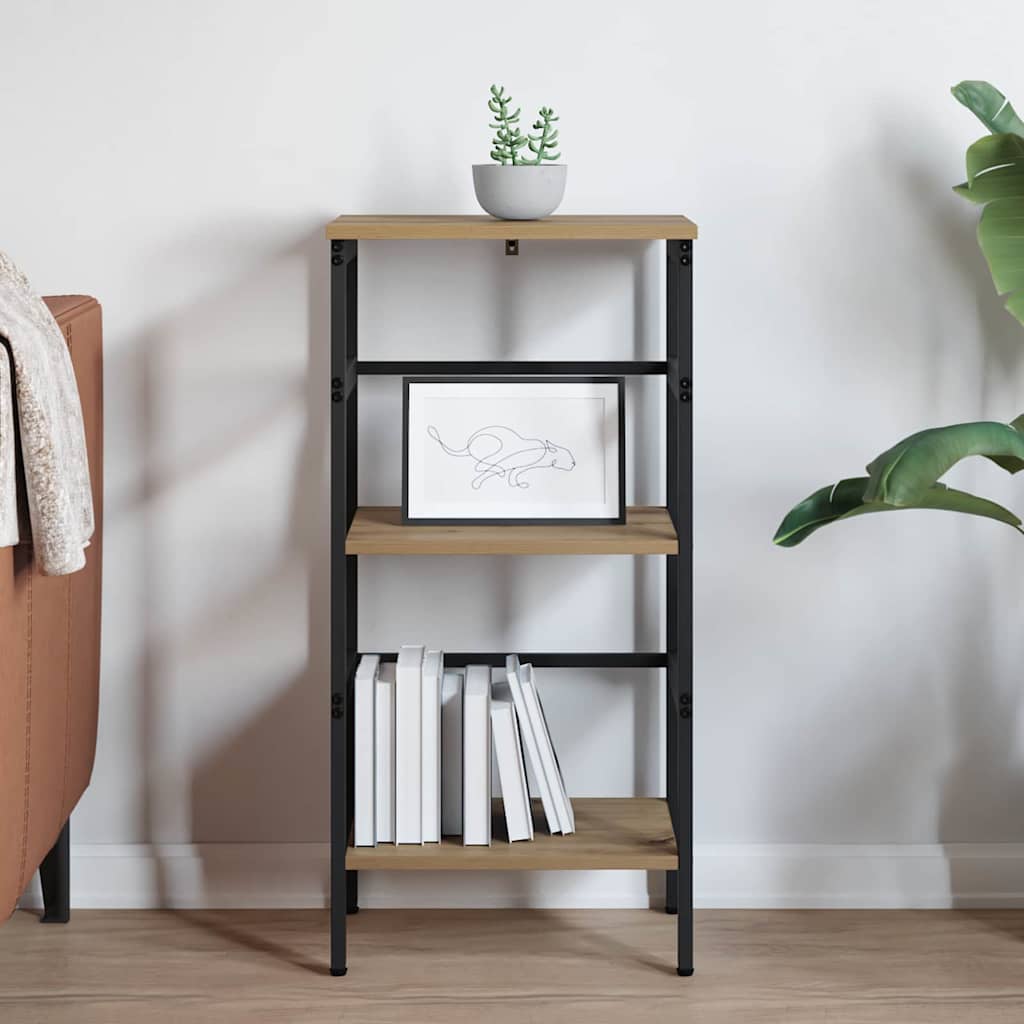 vidaXL Bookshelf 2-Tier 40 x 29.5 x 81 cm Engineered Wood Artisan Oak