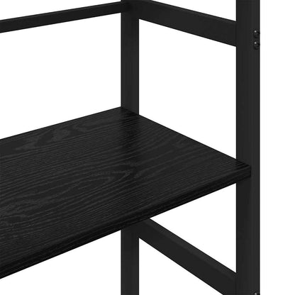 vidaXL Bookshelf 3-Tier 40 x 29.5 x 115 cm Engineered Wood Black Oak