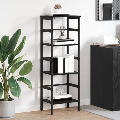vidaXL Bookshelf 3-Tier 40 x 29.5 x 115 cm Engineered Wood Black Oak