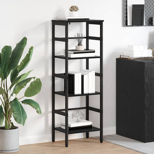 vidaXL Bookshelf 3-Tier 40 x 29.5 x 115 cm Engineered Wood Black Oak