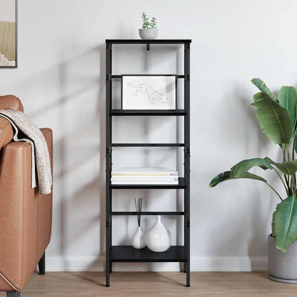 vidaXL Bookshelf 3-Tier 40 x 29.5 x 115 cm Engineered Wood Black Oak
