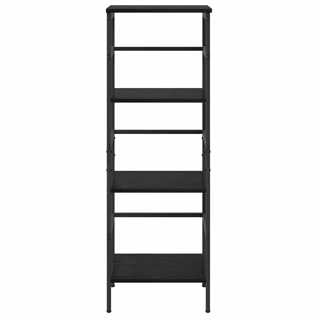 vidaXL Bookshelf 3-Tier 40 x 29.5 x 115 cm Engineered Wood Black Oak