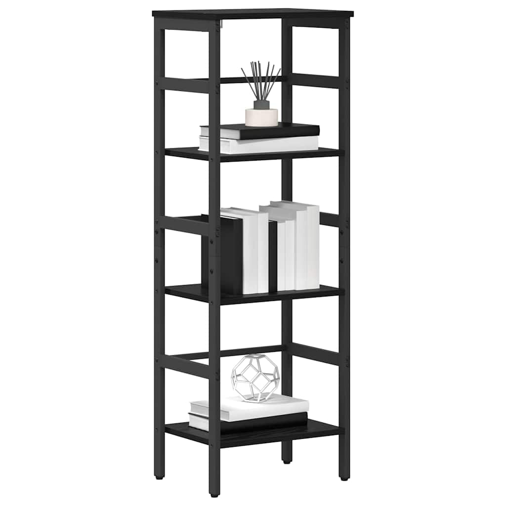 vidaXL Bookshelf 3-Tier 40 x 29.5 x 115 cm Engineered Wood Black Oak