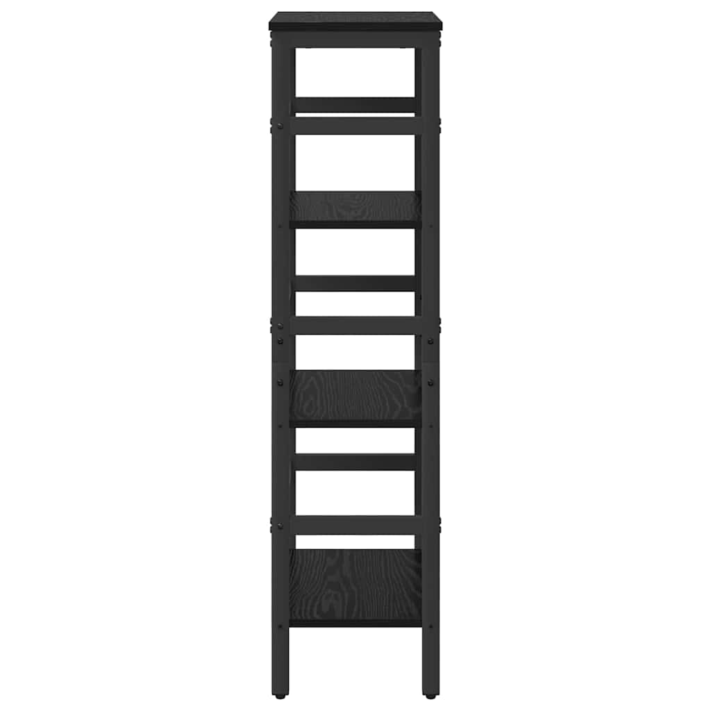 vidaXL Bookshelf 3-Tier 40 x 29.5 x 115 cm Engineered Wood Black Oak