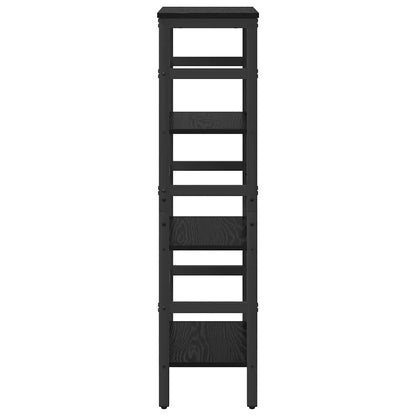 vidaXL Bookshelf 3-Tier 40 x 29.5 x 115 cm Engineered Wood Black Oak