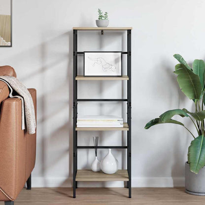 vidaXL Bookshelf 3-Tier 40 x 29.5 x 115 cm Engineered Wood Sonoma Oak