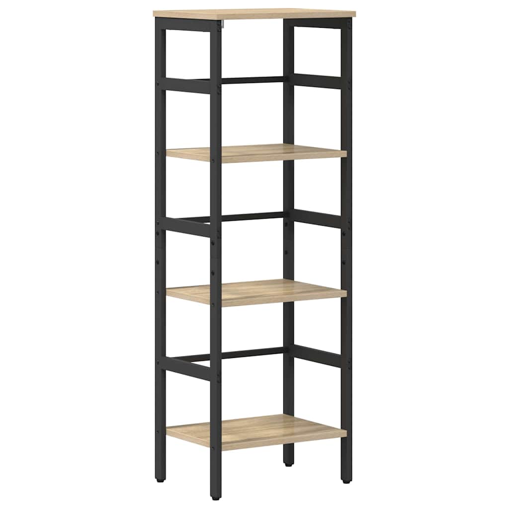 vidaXL Bookshelf 3-Tier 40 x 29.5 x 115 cm Engineered Wood Sonoma Oak