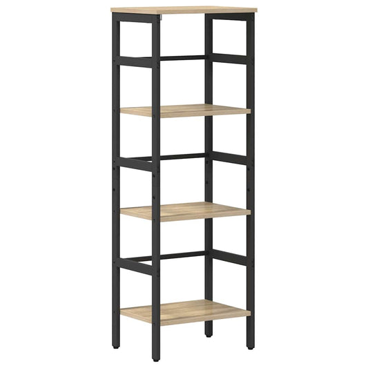 vidaXL Bookshelf 3-Tier 40 x 29.5 x 115 cm Engineered Wood Sonoma Oak