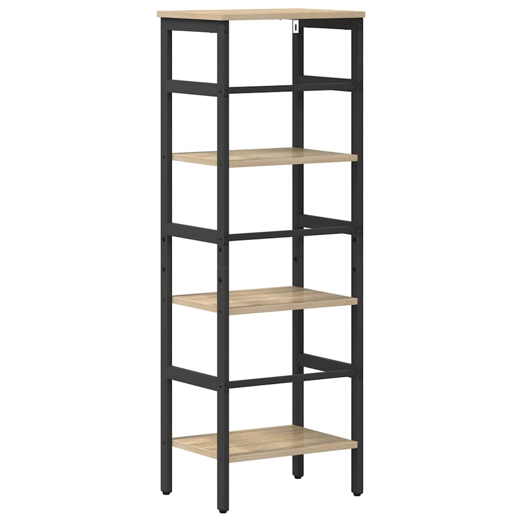 vidaXL Bookshelf 3-Tier 40 x 29.5 x 115 cm Engineered Wood Sonoma Oak