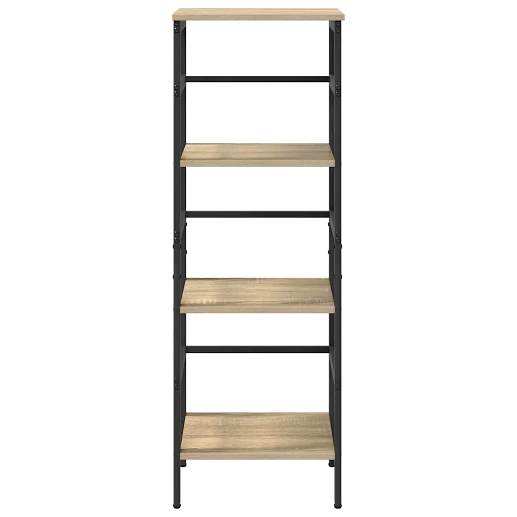 vidaXL Bookshelf 3-Tier 40 x 29.5 x 115 cm Engineered Wood Sonoma Oak