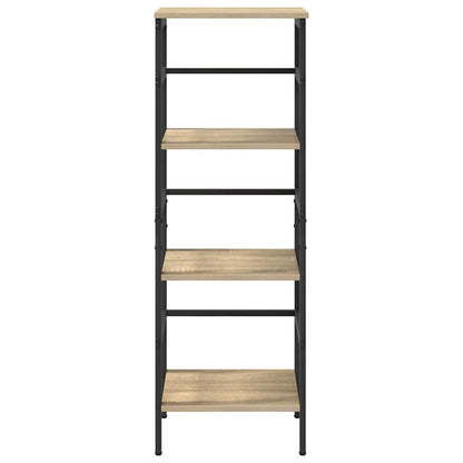 vidaXL Bookshelf 3-Tier 40 x 29.5 x 115 cm Engineered Wood Sonoma Oak