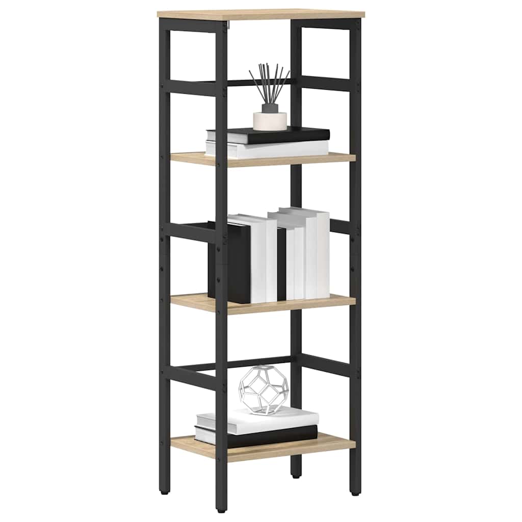 vidaXL Bookshelf 3-Tier 40 x 29.5 x 115 cm Engineered Wood Sonoma Oak