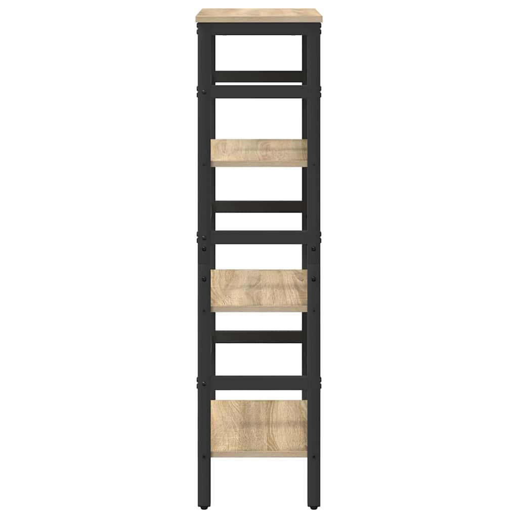 vidaXL Bookshelf 3-Tier 40 x 29.5 x 115 cm Engineered Wood Sonoma Oak