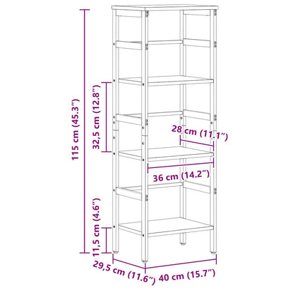 vidaXL Bookshelf Sonoma Oak 40 x 29.5 x 115 cm Engineered Wood
