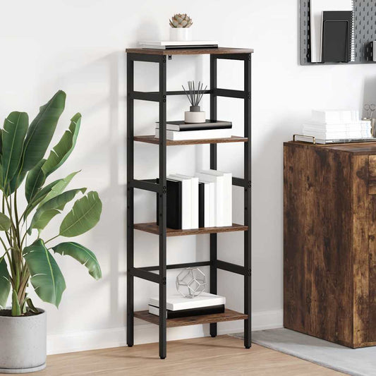 vidaXL Bookshelf 3-Tier 40 x 29.5 x 115 cm Engineered Wood Smoked Oak