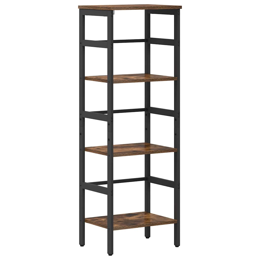 vidaXL Bookshelf 3-Tier 40 x 29.5 x 115 cm Engineered Wood Smoked Oak