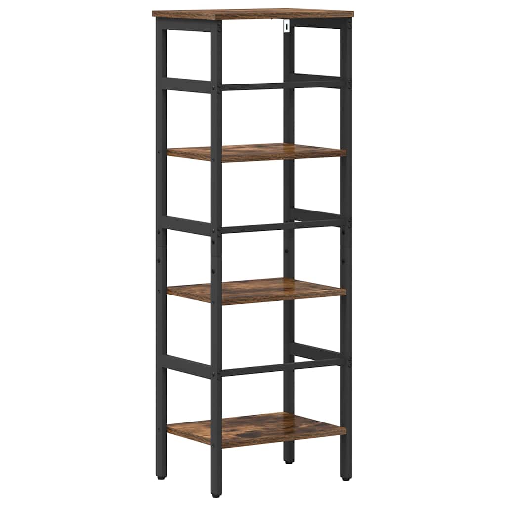 vidaXL Bookshelf 3-Tier 40 x 29.5 x 115 cm Engineered Wood Smoked Oak