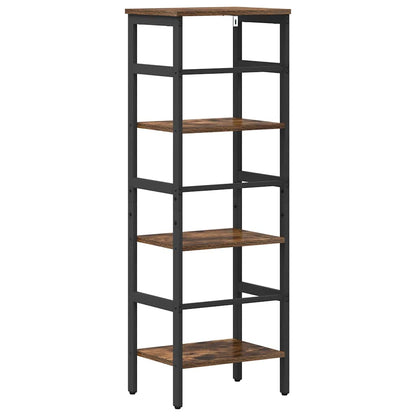 vidaXL Bookshelf 3-Tier 40 x 29.5 x 115 cm Engineered Wood Smoked Oak