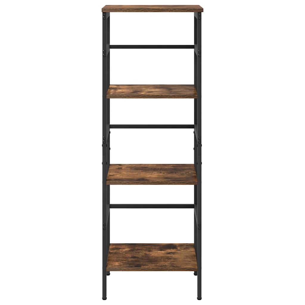 vidaXL Bookshelf 3-Tier 40 x 29.5 x 115 cm Engineered Wood Smoked Oak