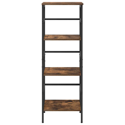 vidaXL Bookshelf 3-Tier 40 x 29.5 x 115 cm Engineered Wood Smoked Oak