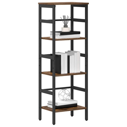 vidaXL Bookshelf 3-Tier 40 x 29.5 x 115 cm Engineered Wood Smoked Oak