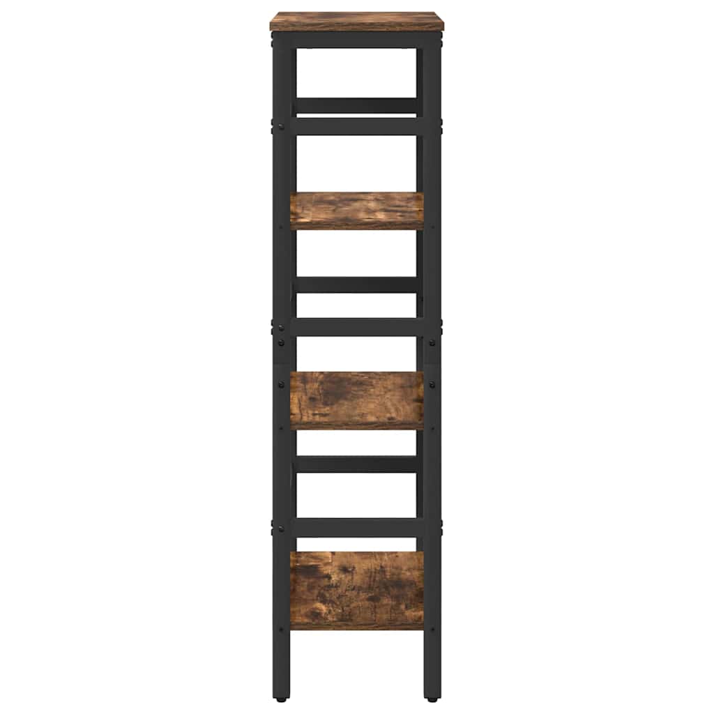 vidaXL Bookshelf 3-Tier 40 x 29.5 x 115 cm Engineered Wood Smoked Oak