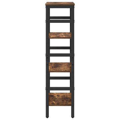 vidaXL Bookshelf 3-Tier 40 x 29.5 x 115 cm Engineered Wood Smoked Oak