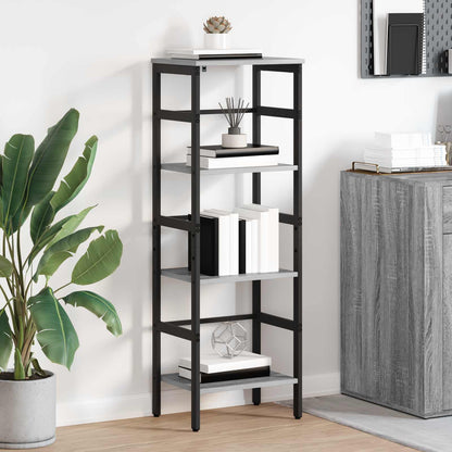 vidaXL Bookshelf 3-Tier 40 x 29.5 x 115 cm Engineered Wood Grey Sonoma