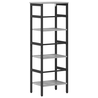 vidaXL Bookshelf 3-Tier 40 x 29.5 x 115 cm Engineered Wood Grey Sonoma
