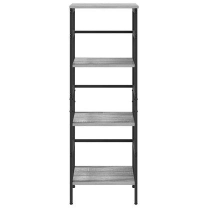 vidaXL Bookshelf 3-Tier 40 x 29.5 x 115 cm Engineered Wood Grey Sonoma