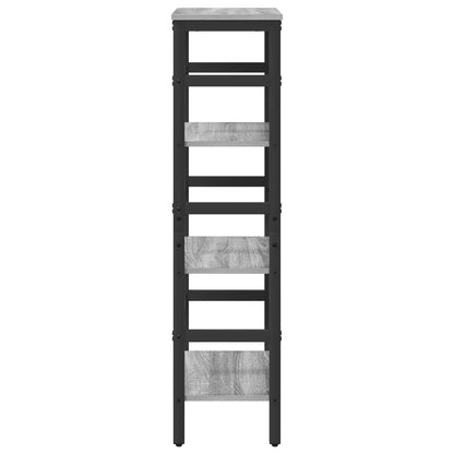 vidaXL Bookshelf 3-Tier 40 x 29.5 x 115 cm Engineered Wood Grey Sonoma