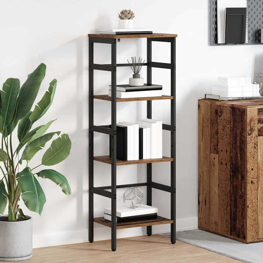 vidaXL Bookshelf 3-Tier 40 x 29.5 x 115 cm Engineered Wood Old Wood
