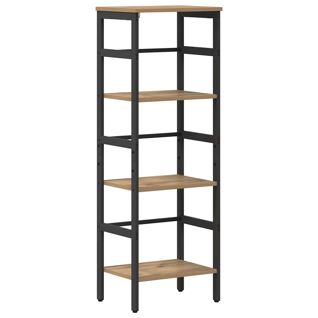 vidaXL Bookshelf 3-Tier 40 x 29.5 x 115 cm Engineered Wood Artisan Oak