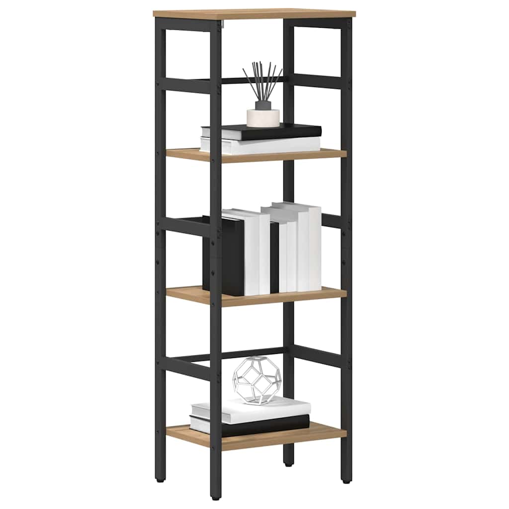 vidaXL Bookshelf 3-Tier 40 x 29.5 x 115 cm Engineered Wood Artisan Oak