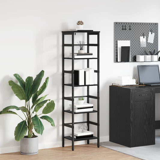 vidaXL Bookshelf 4-Tier 40 x 29.5 x 149 cm Engineered Wood Black Oak