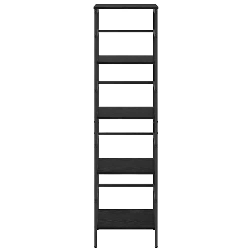 vidaXL Bookshelf 4-Tier 40 x 29.5 x 149 cm Engineered Wood Black Oak