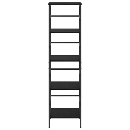 vidaXL Bookshelf 4-Tier 40 x 29.5 x 149 cm Engineered Wood Black Oak