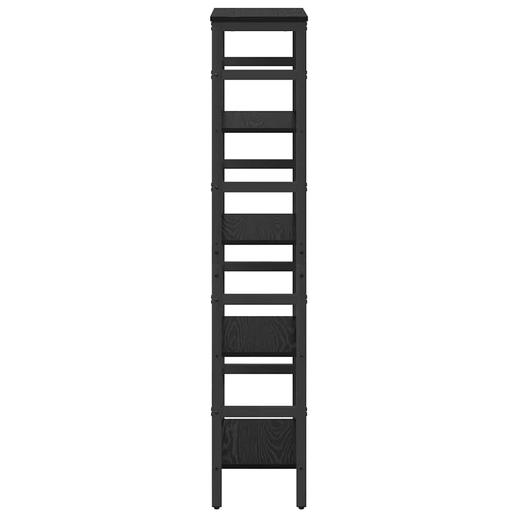 vidaXL Bookshelf 4-Tier 40 x 29.5 x 149 cm Engineered Wood Black Oak