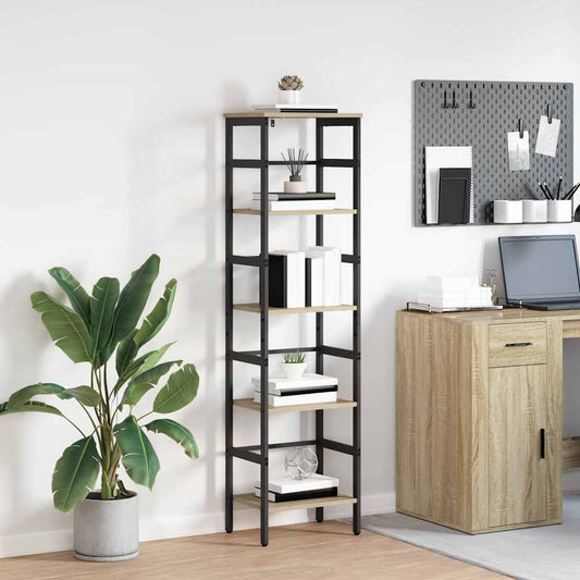 vidaXL Bookshelf 4-Tier 40 x 29.5 x 149 cm Engineered Wood Sonoma Oak