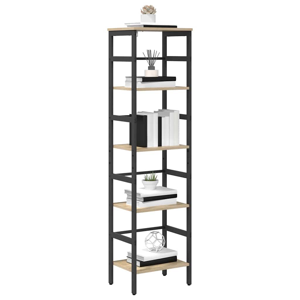 vidaXL Bookshelf 4-Tier 40 x 29.5 x 149 cm Engineered Wood Sonoma Oak