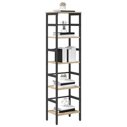 vidaXL Bookshelf 4-Tier 40 x 29.5 x 149 cm Engineered Wood Sonoma Oak