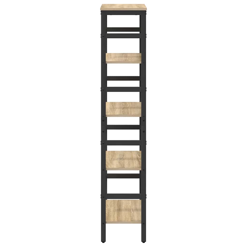 vidaXL Bookshelf 4-Tier 40 x 29.5 x 149 cm Engineered Wood Sonoma Oak
