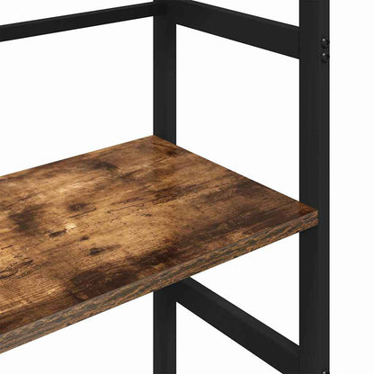 vidaXL Bookshelf 4-Tier 40 x 29.5 x 149 cm Engineered Wood Smoked Oak